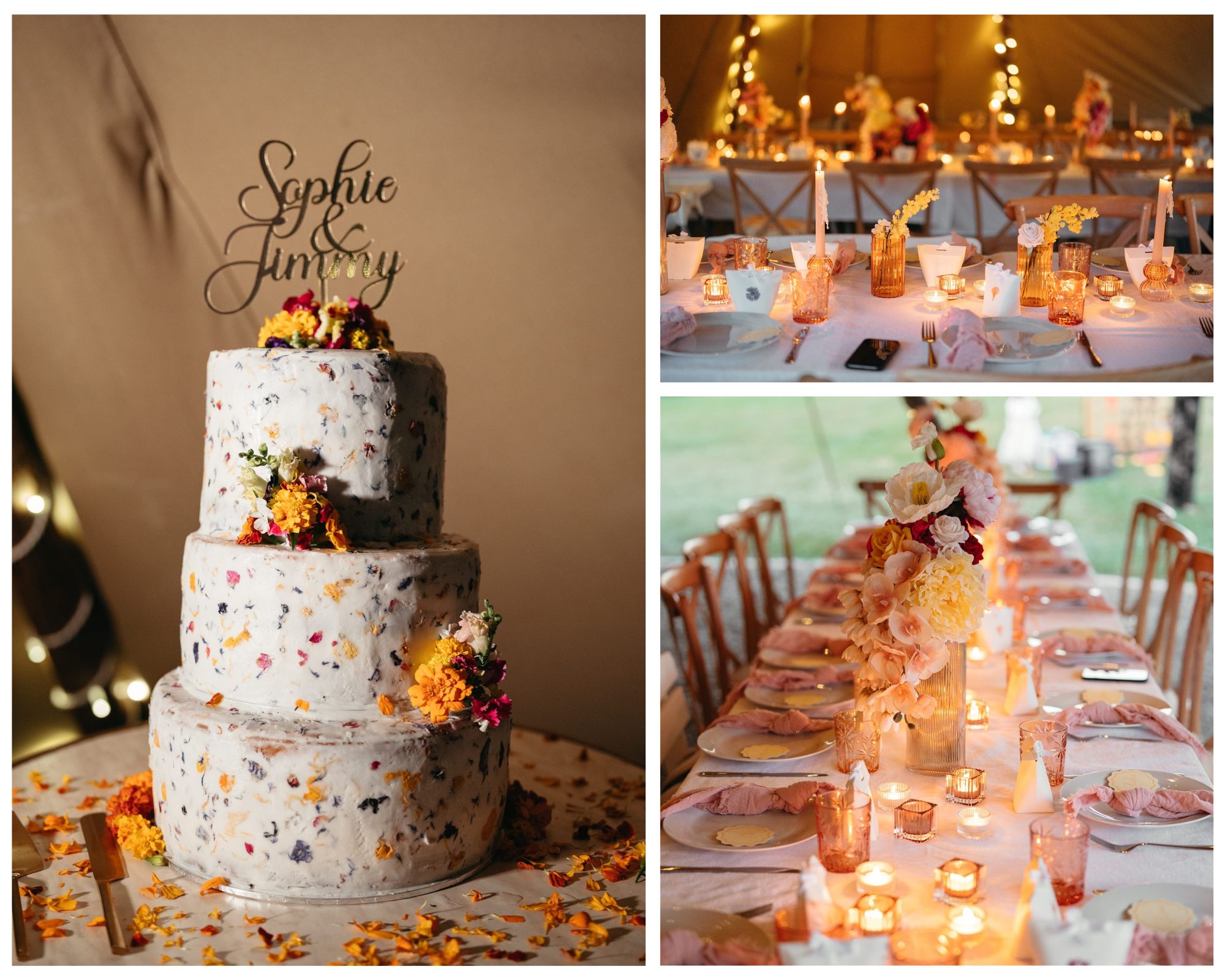 Beautiful tipi wedding styling bright spring florals